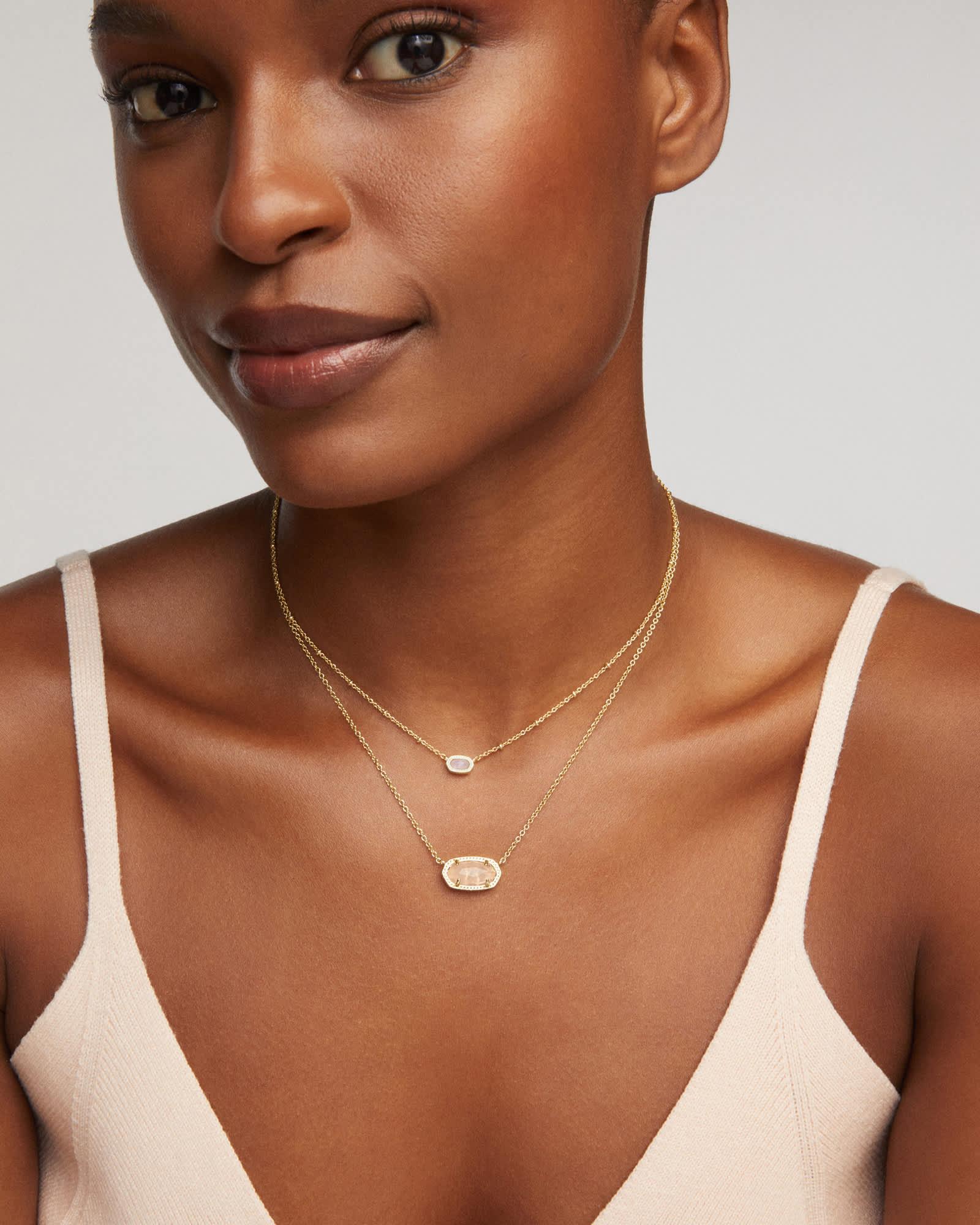 Elisa Gold Statement Short Pendant Necklace Product Image