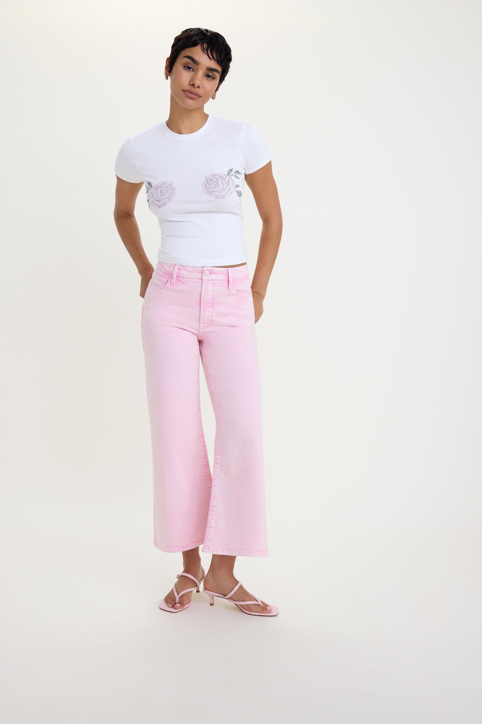 GOOD WAIST CROPPED PALAZZO JEANS | MINERAL ROSE QUARTZ001 Product Image