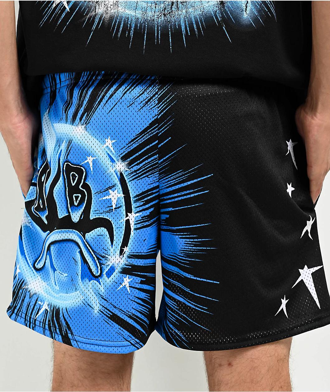 $AD BOYZ by Junior H X Lost Hills Nails Black Mesh Shorts Product Image