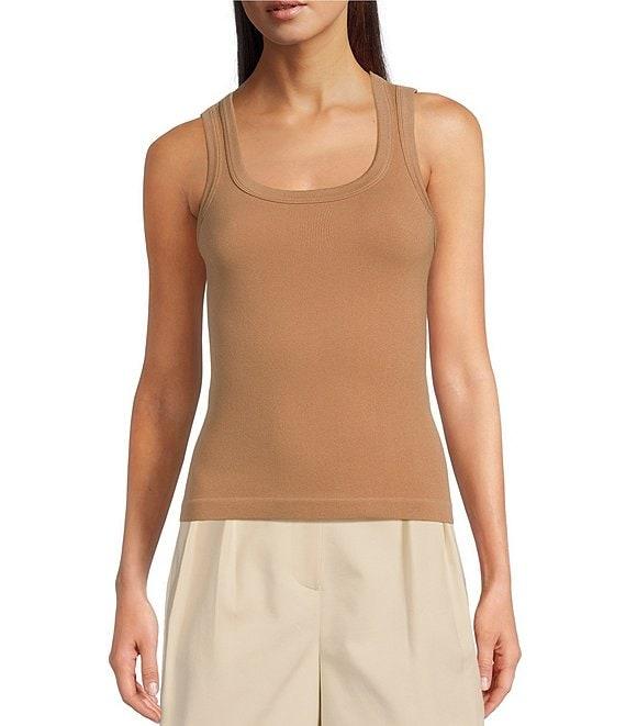 Gibson & Latimer Ribbed Knit Scoop Neck Sleeveless Tank Top Product Image