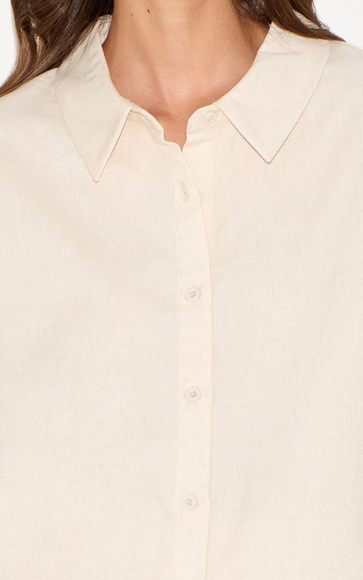 Ecru Oversized Lightweight Woven Cuff Shirt Product Image