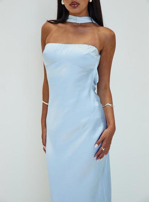 Legacies Strapless Maxi Dress Icy Blue Product Image