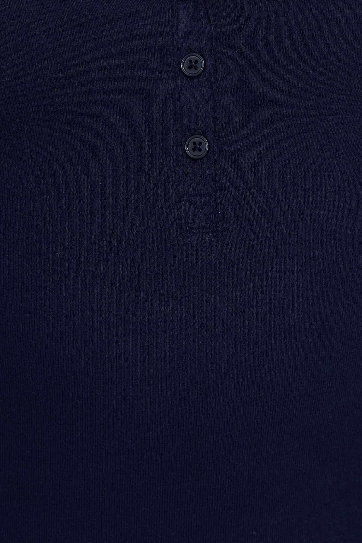 Brushed Jersey Henley Product Image
