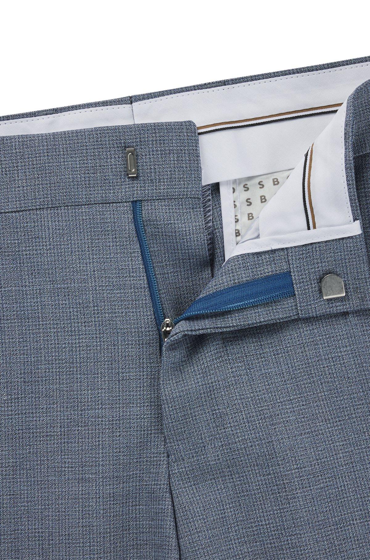 Formal trousers in a patterned virgin-wool blend Product Image