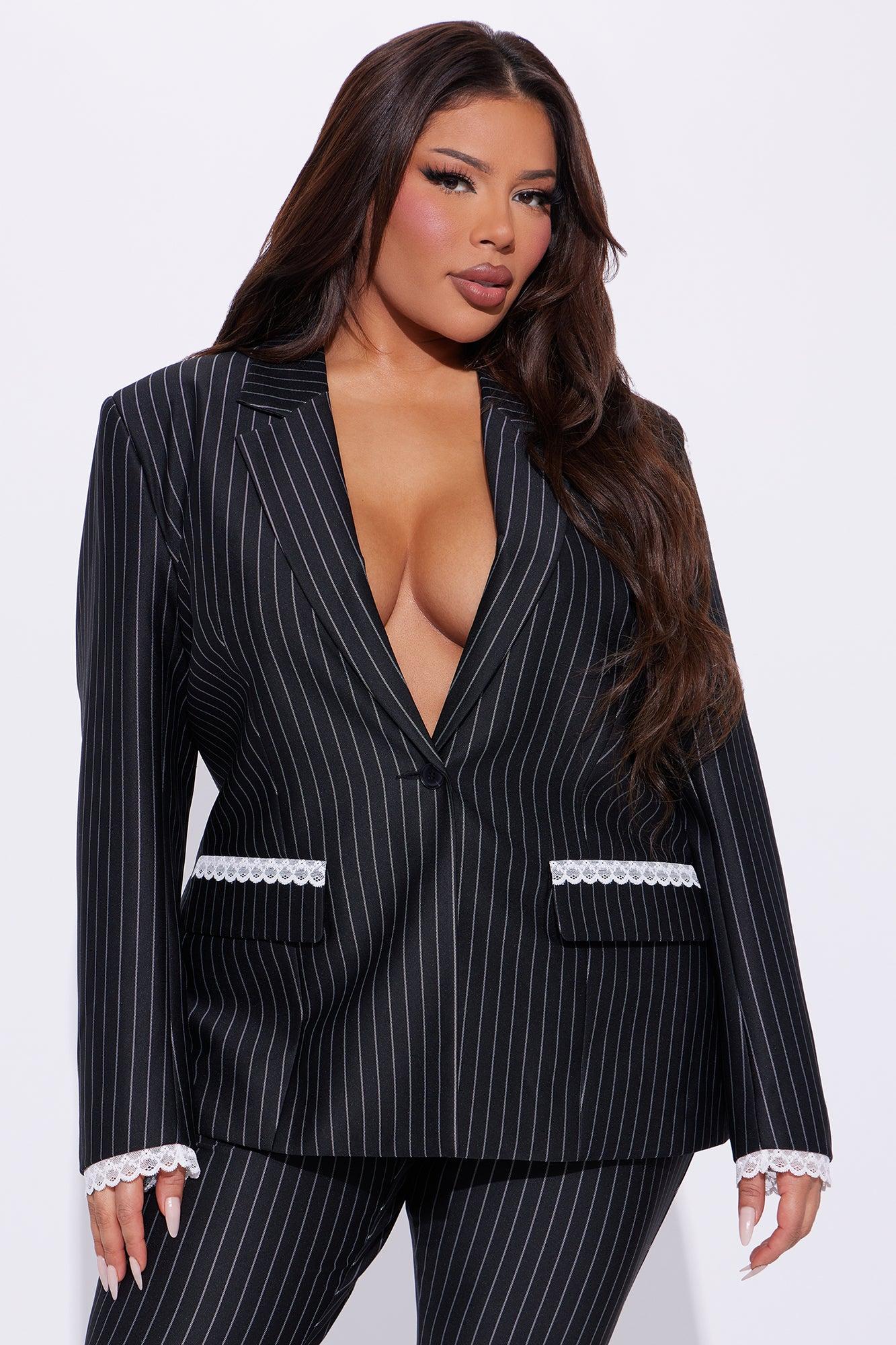 Power Siren Blazer Capri Set - Black Product Image