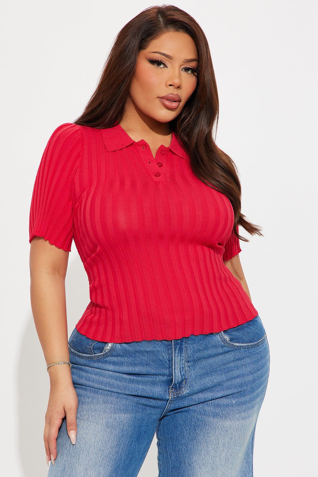 Preppy Only Polo Sweater - Red Product Image