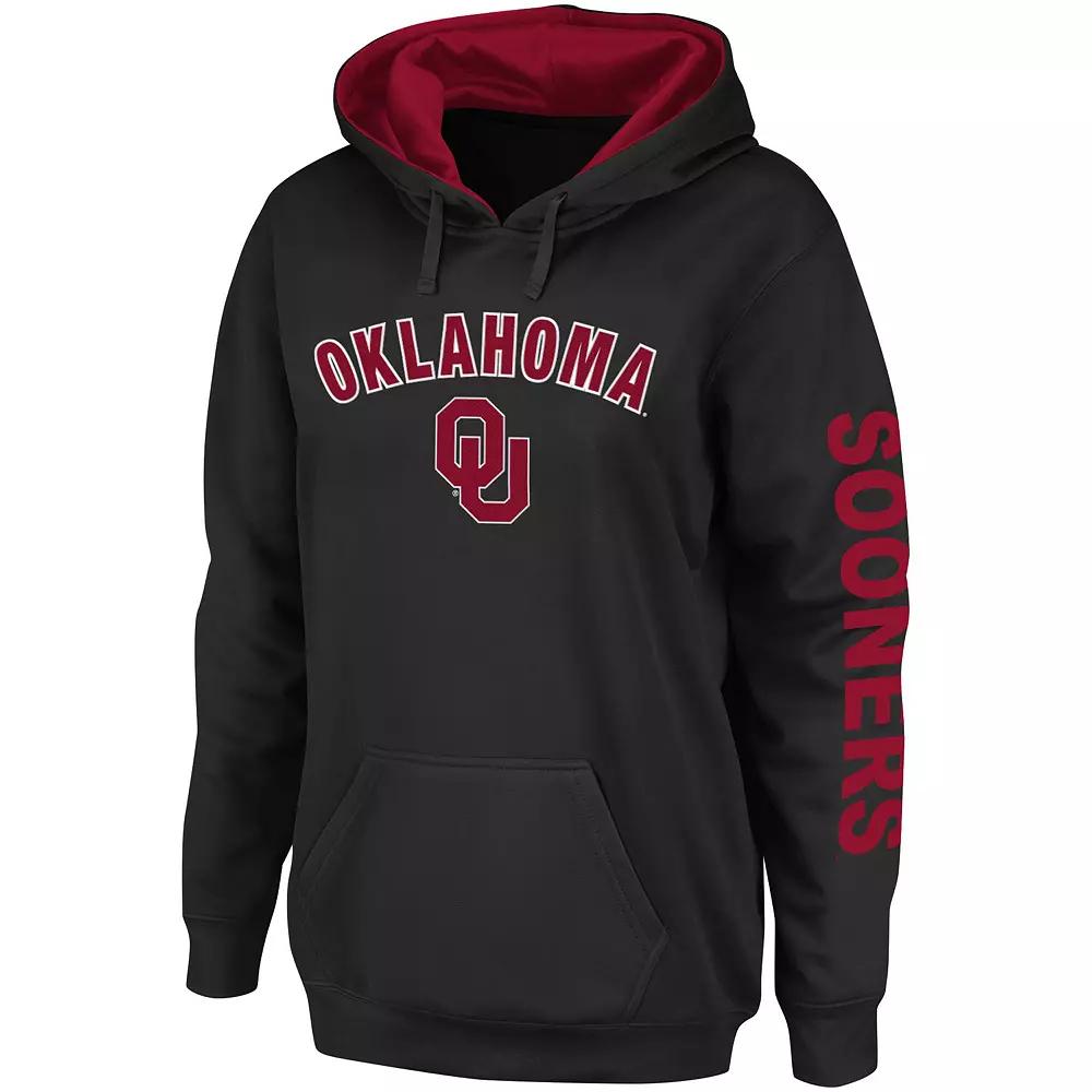 Women's Colosseum Black Oklahoma Sooners Loud and Proud Pullover Hoodie,  Product Image