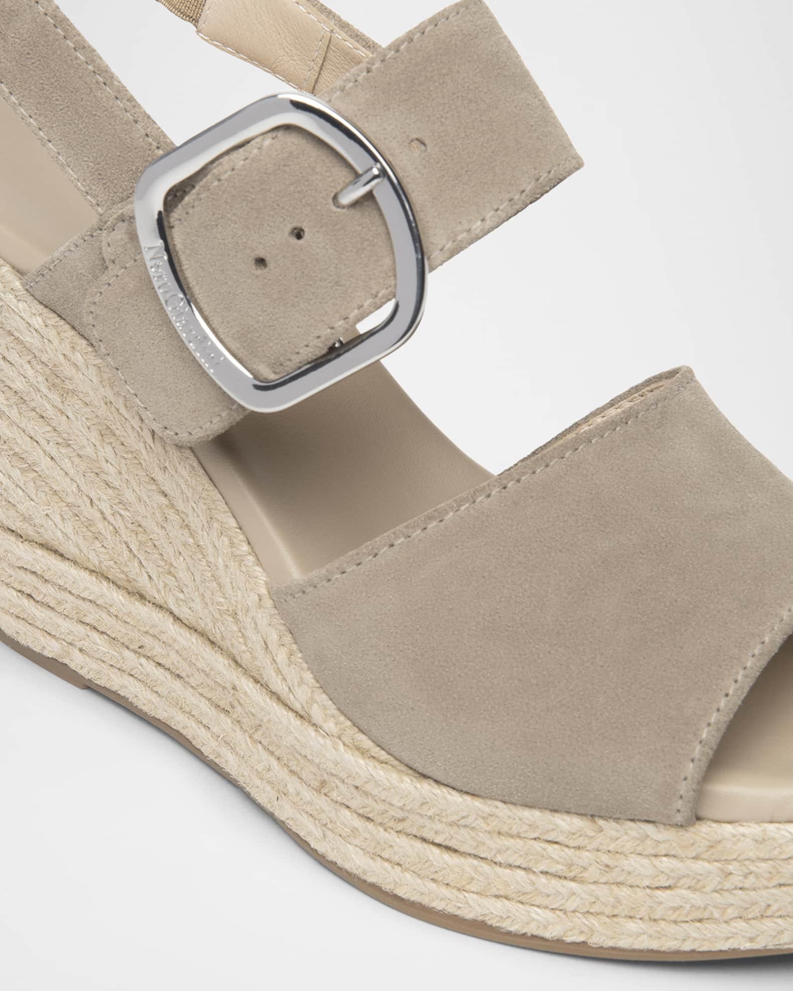 Suede Buckled Strap Espadrille Wedge Sandals Product Image