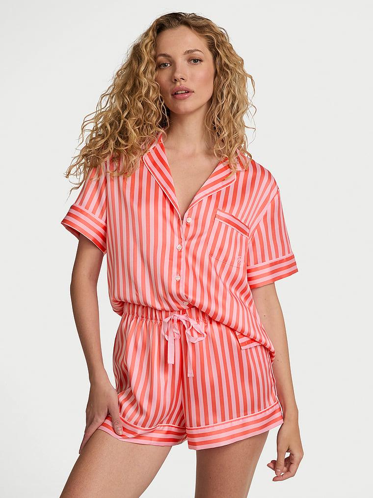 Glazed Satin Short Pajama Set Product Image