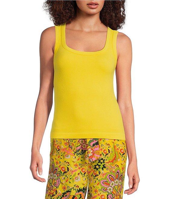 Gibson & Latimer Ribbed Knit Scoop Neck Sleeveless Tank Top Product Image