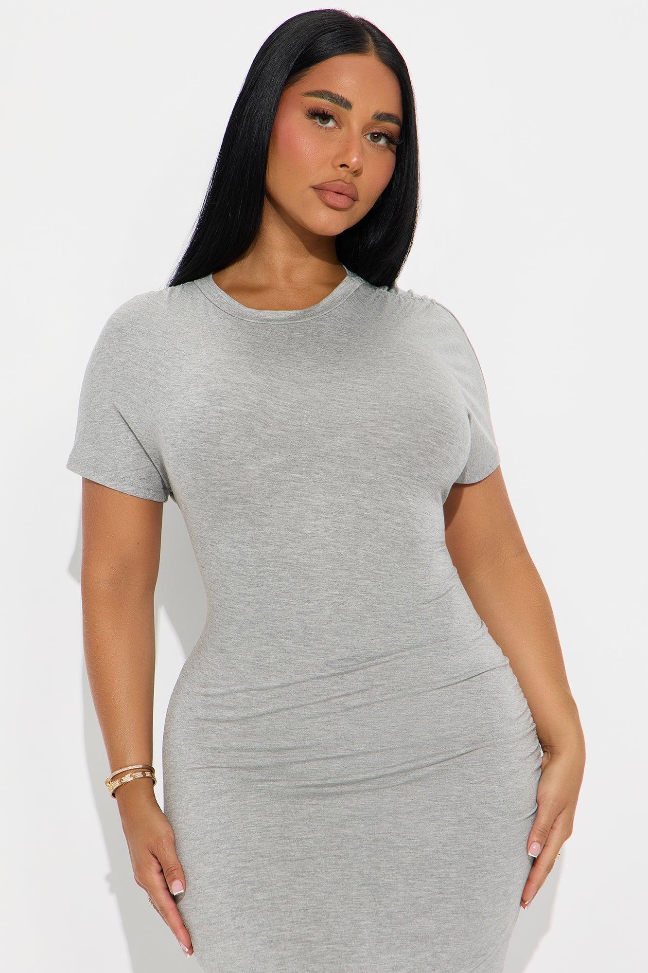 Arlette Short Sleeve Maxi Dress - Heather Grey Female Product Image