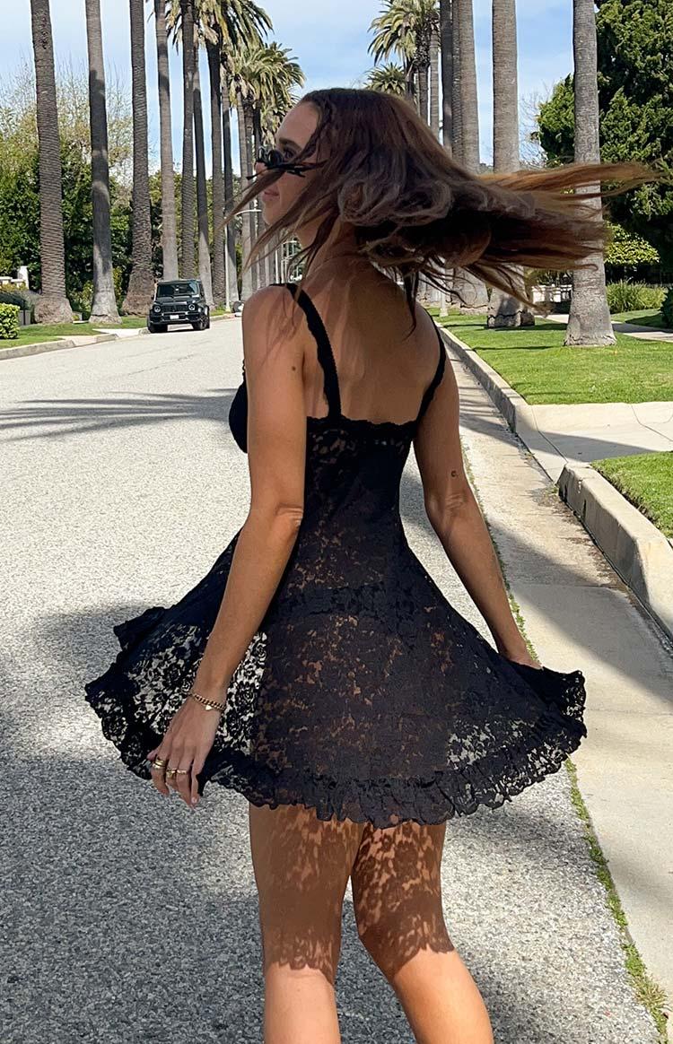 All Mine Black Lace Mini Dress Product Image