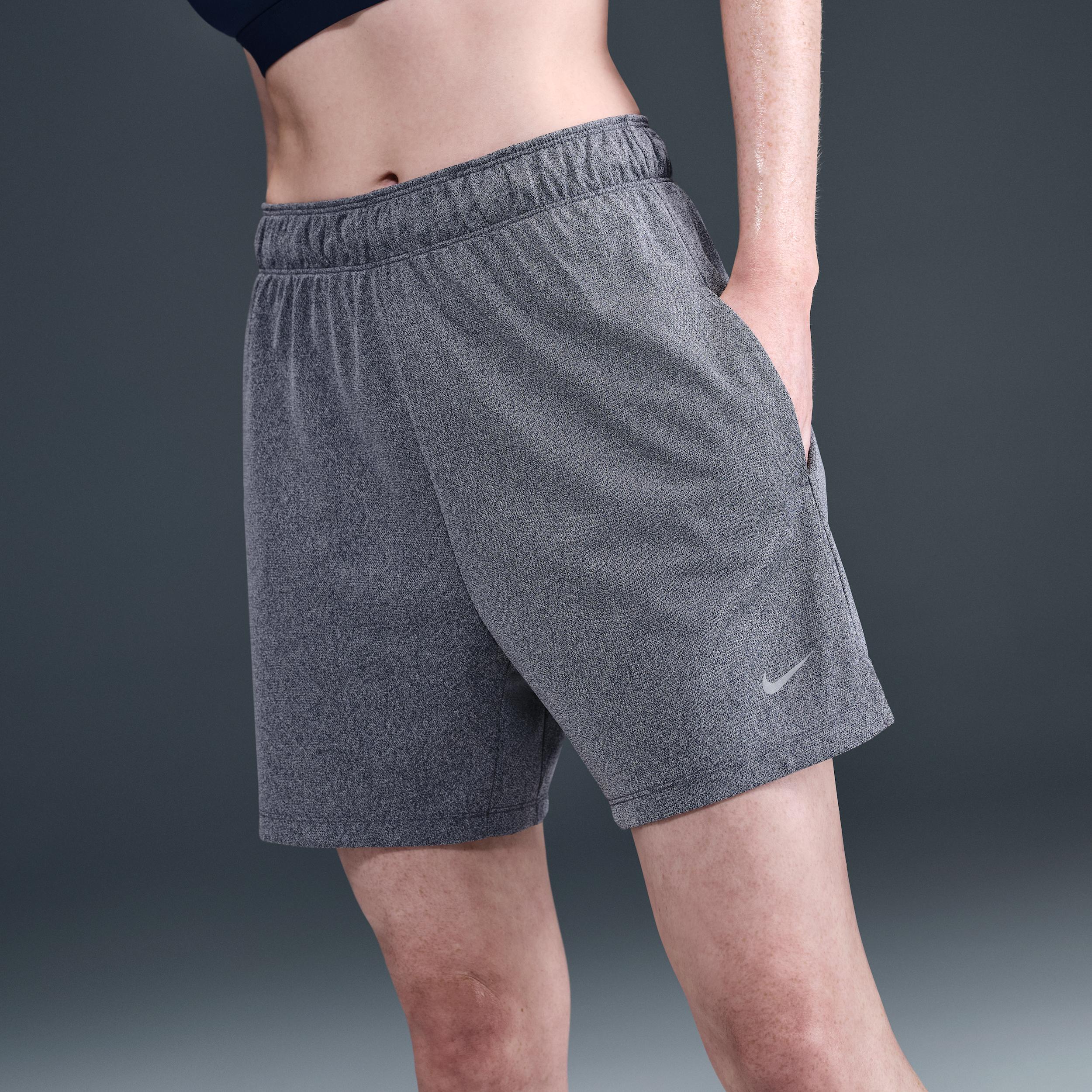 Nike Womens Attack Dri-FIT Fitness Mid-Rise 5 Unlined Shorts | DX6024-410 Product Image