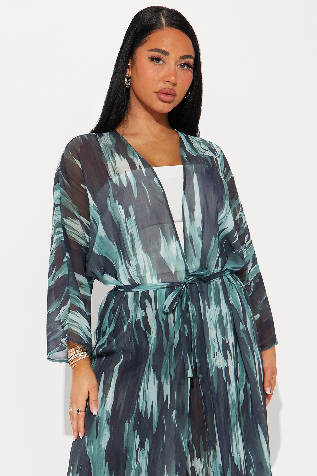 Sheer Fantasy Wide Leg Pant Set - Black/combo Product Image