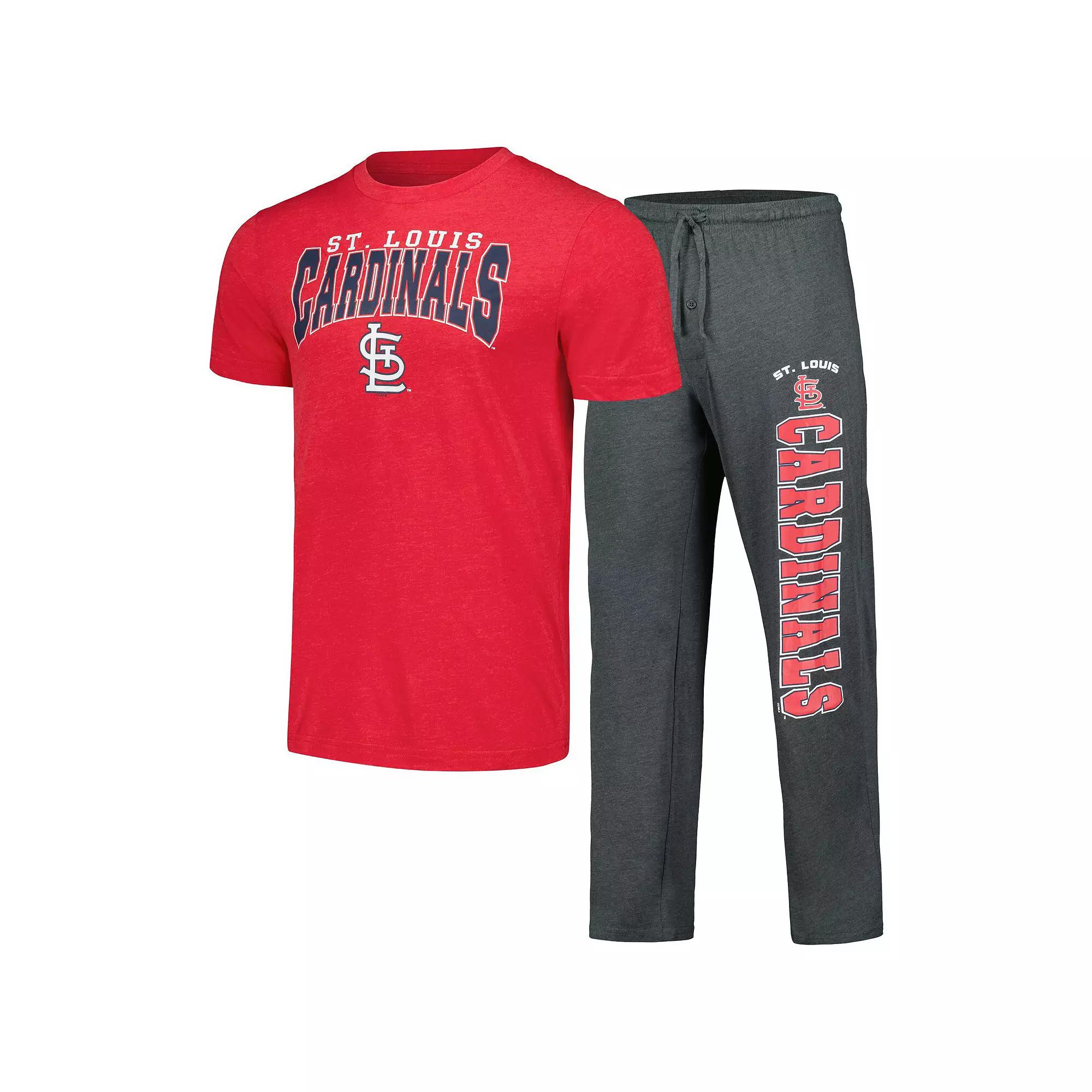 Men's Concepts Sport Charcoal/Red St. Louis Cardinals Meter T-Shirt & Pants Sleep Set,  Product Image