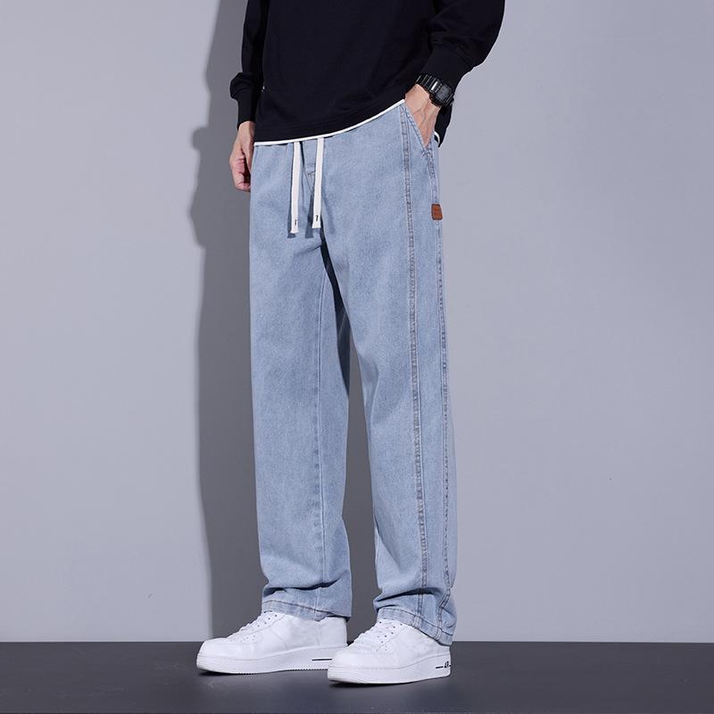 Sopula Men's Trendy Brand Clean Fit Patchwork Straight Jeans Product Image