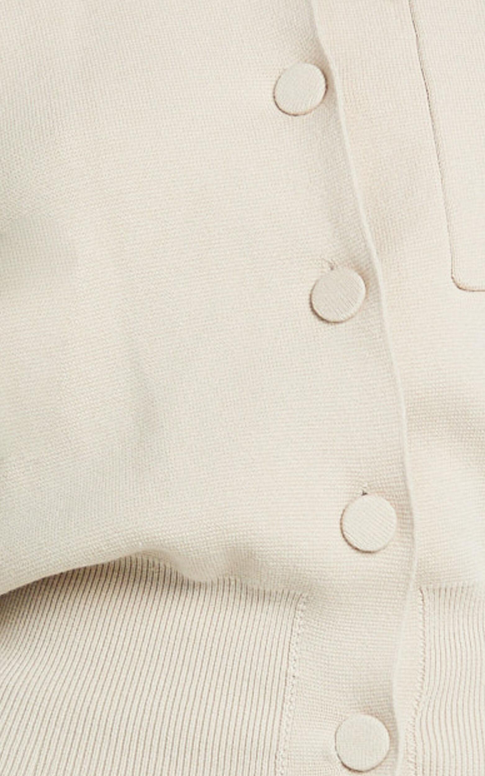 Isabel Top - Long Sleeve Oversized Knit Shacket in Mushroom Product Image