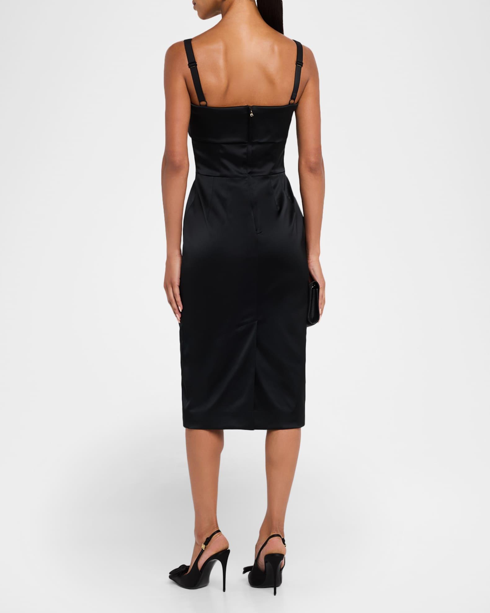 Satin Sleeveless Sheath Midi Dress Product Image