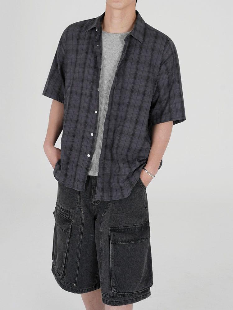 RT No. 12588 PLAID BUTTON-UP SHIRT Product Image