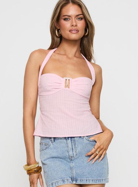 Isabetta Halter Top Pink Product Image