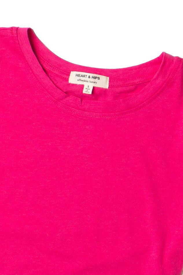 Hot Pink Short Sleeve Crop Tee Product Image