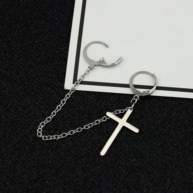 Cross Chained Earring / Clip-On Earring Product Image