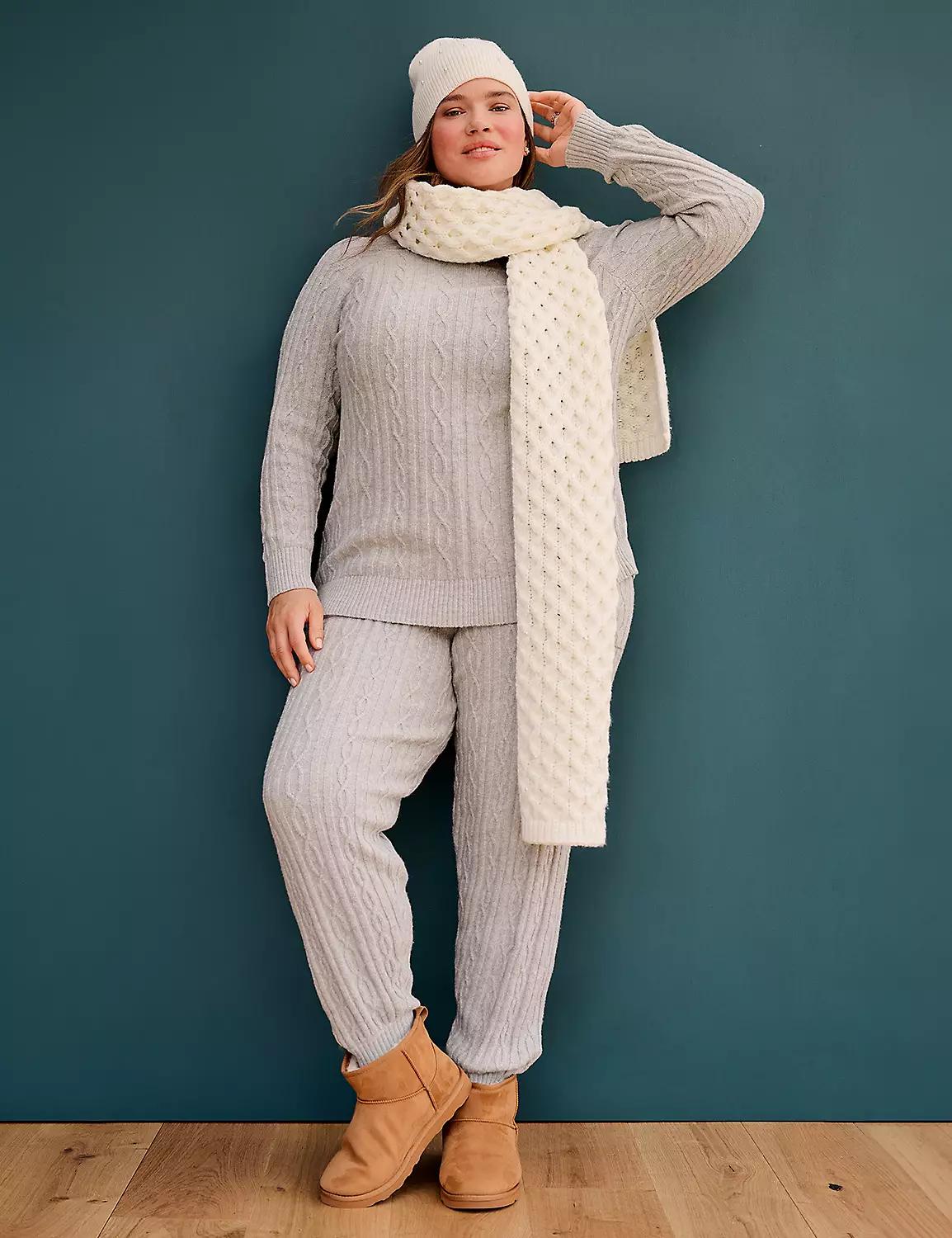 LIVI Sweater Cable Knit Hoodie Product Image