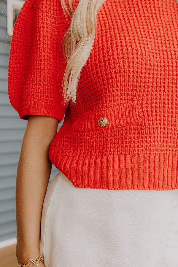 Social Outing Knit Top in Red Product Image