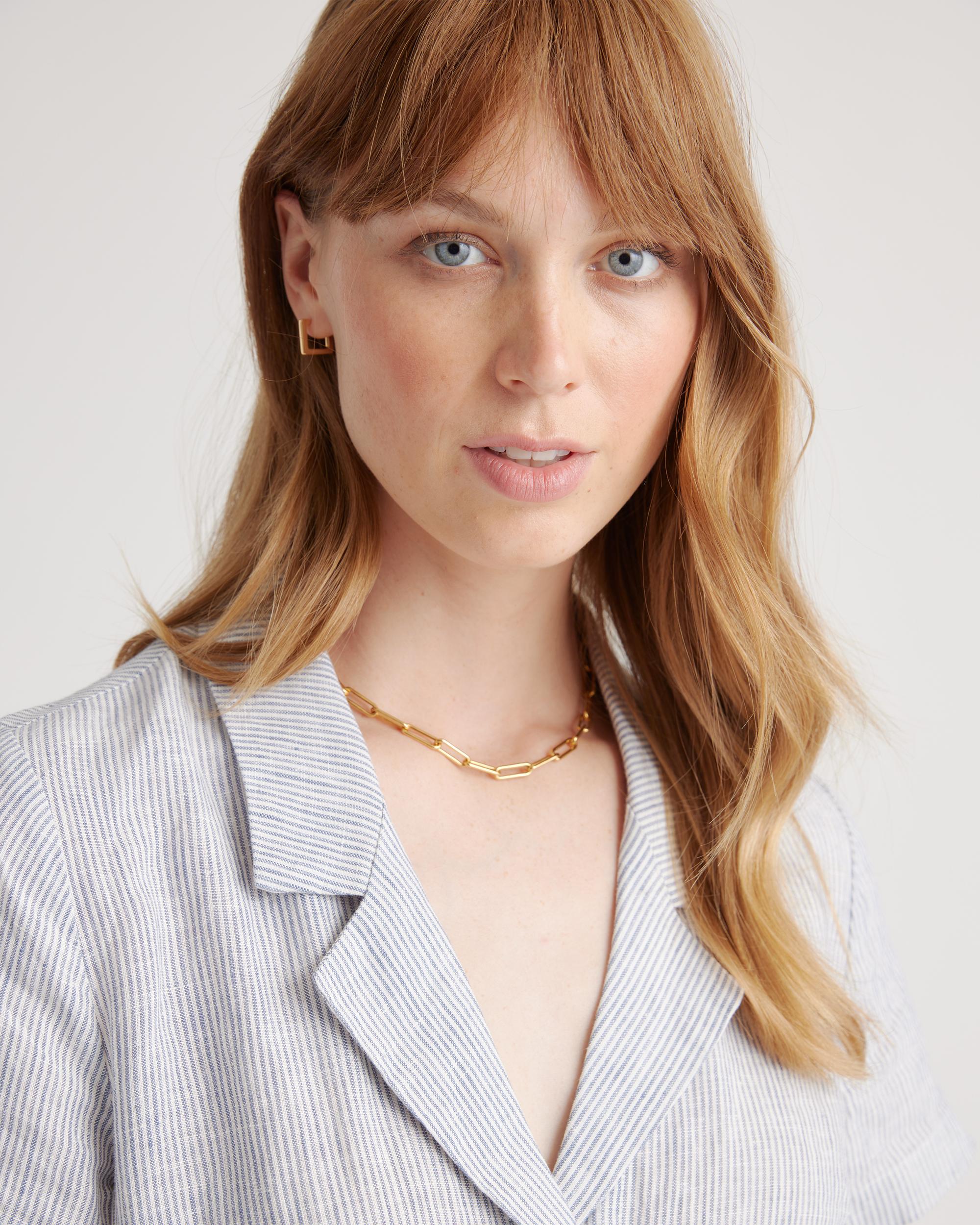 Quince | Women's 100% European Linen Button Front Dress Product Image