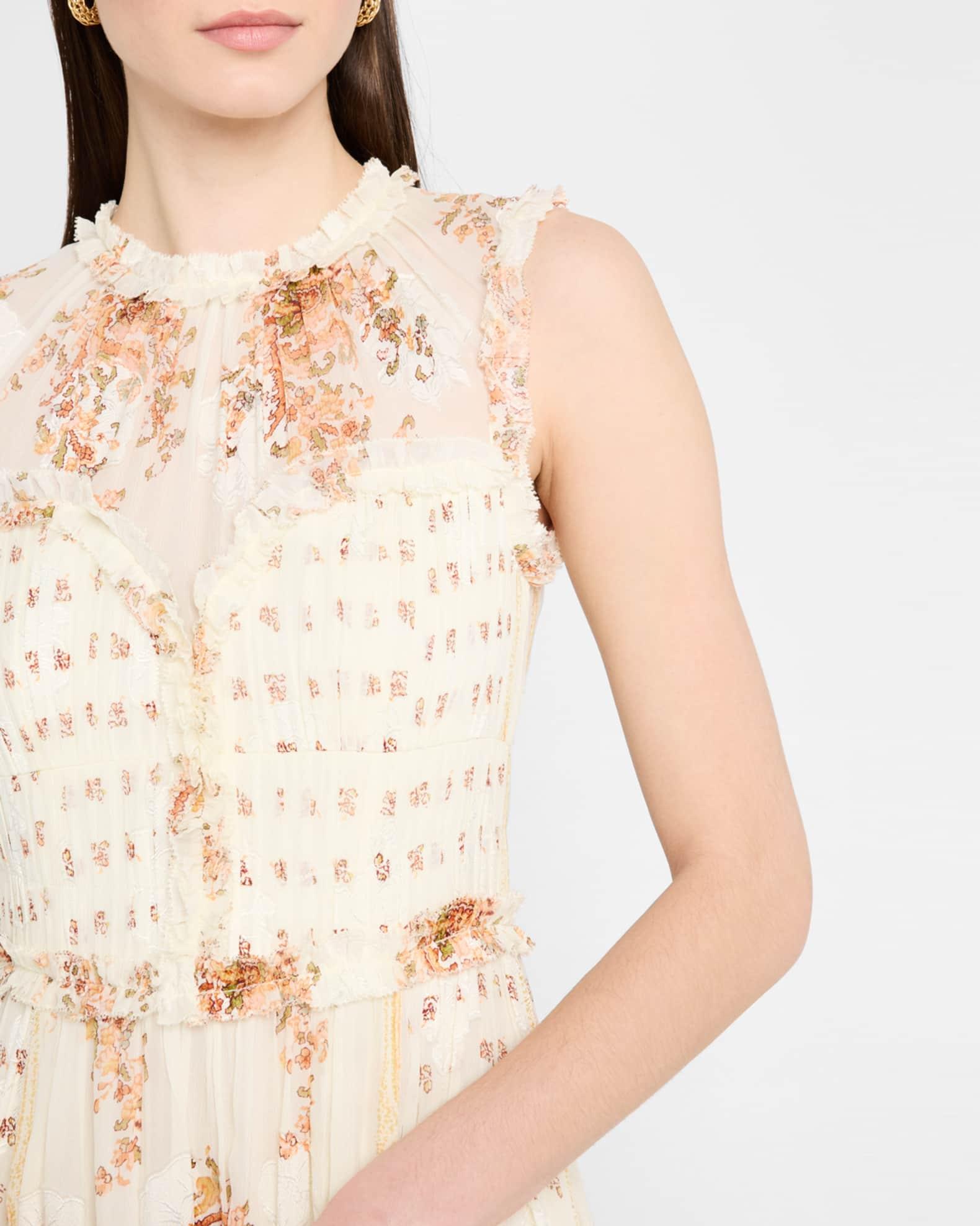 Kasia Sleeveless Floral Silk Midi Dress Product Image