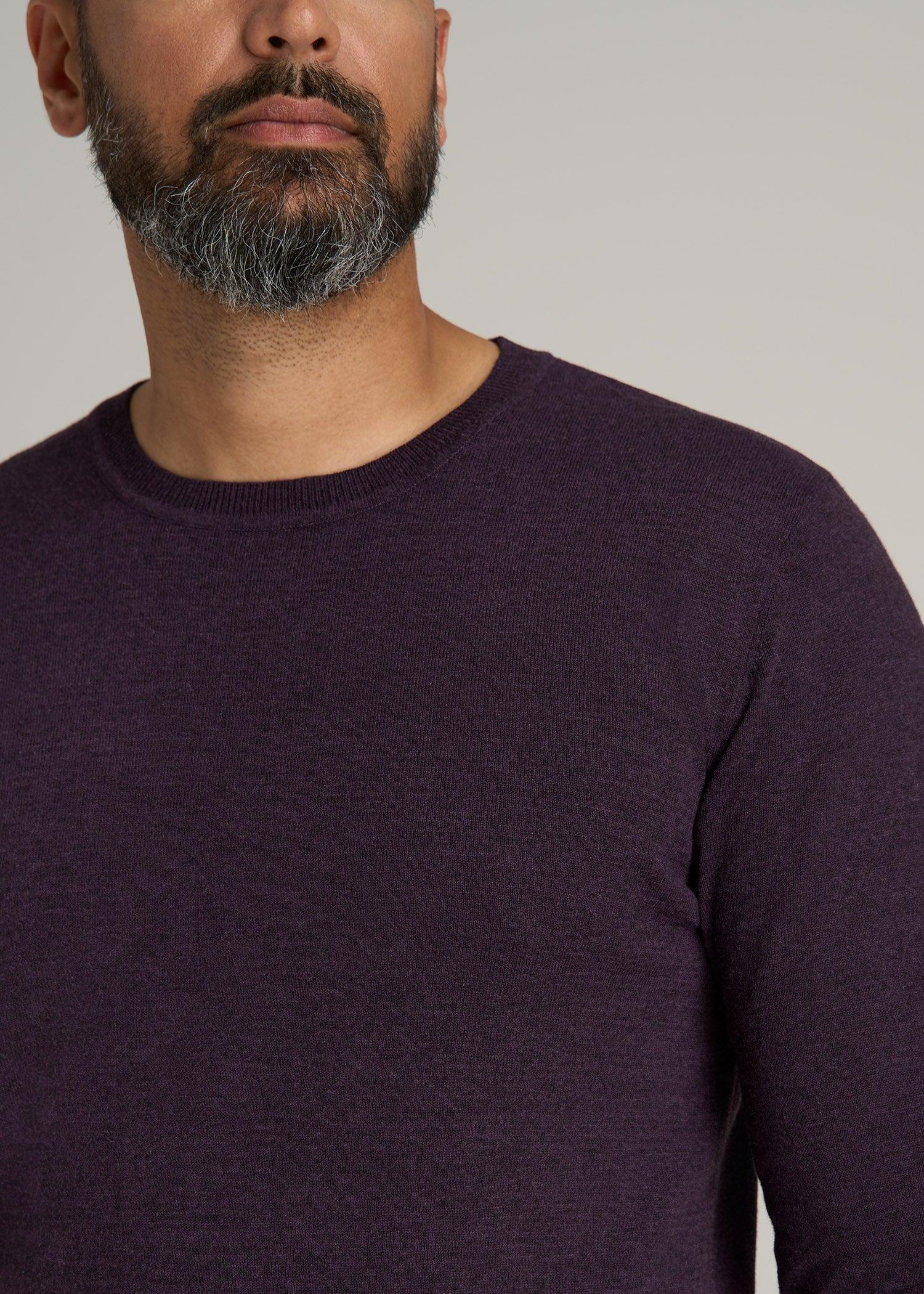 Everyday Crewneck Tall Men's Sweater in Midnight Plum Male Product Image