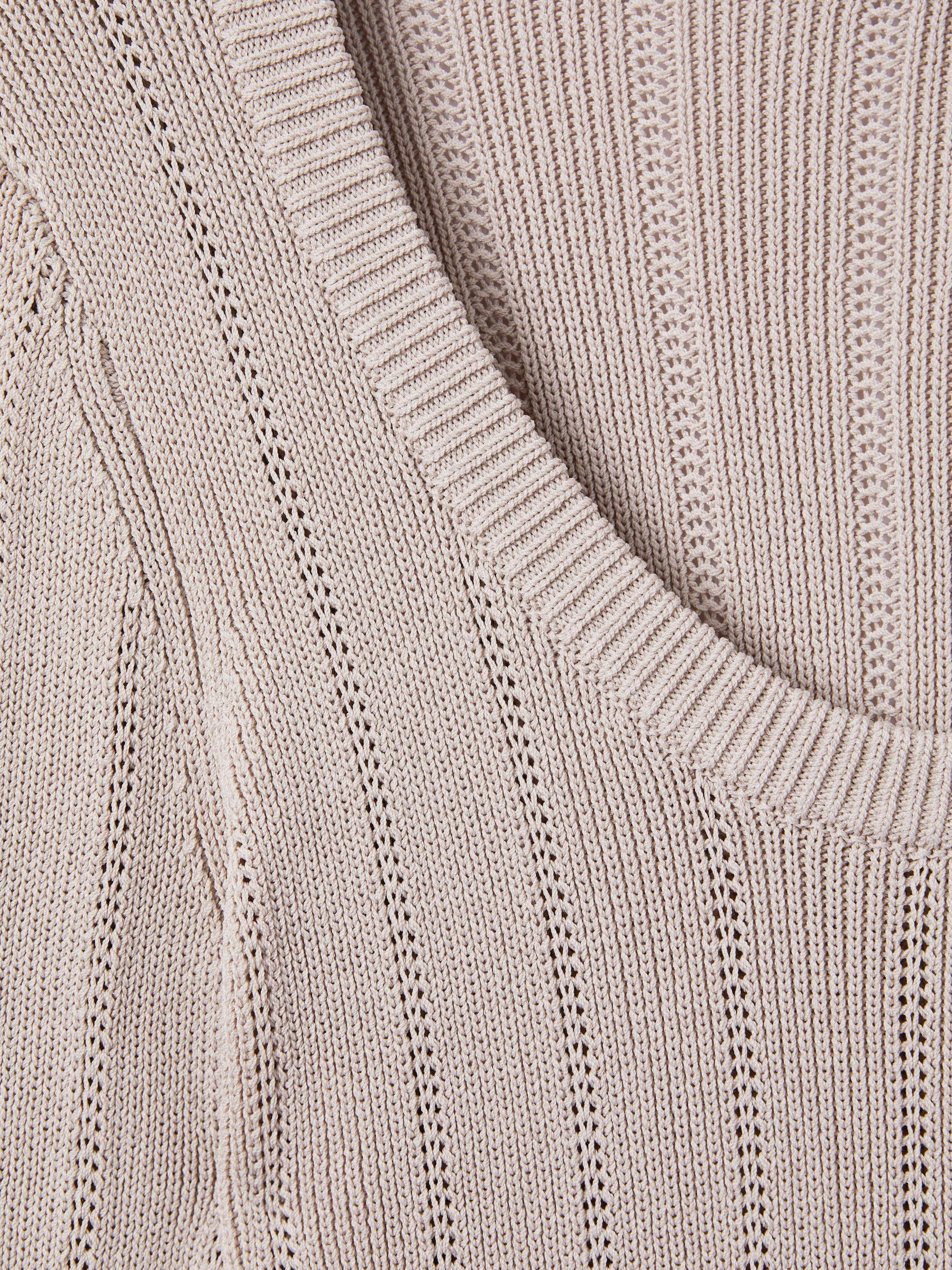 Knitted Scoop Neck Top in Neutral Product Image