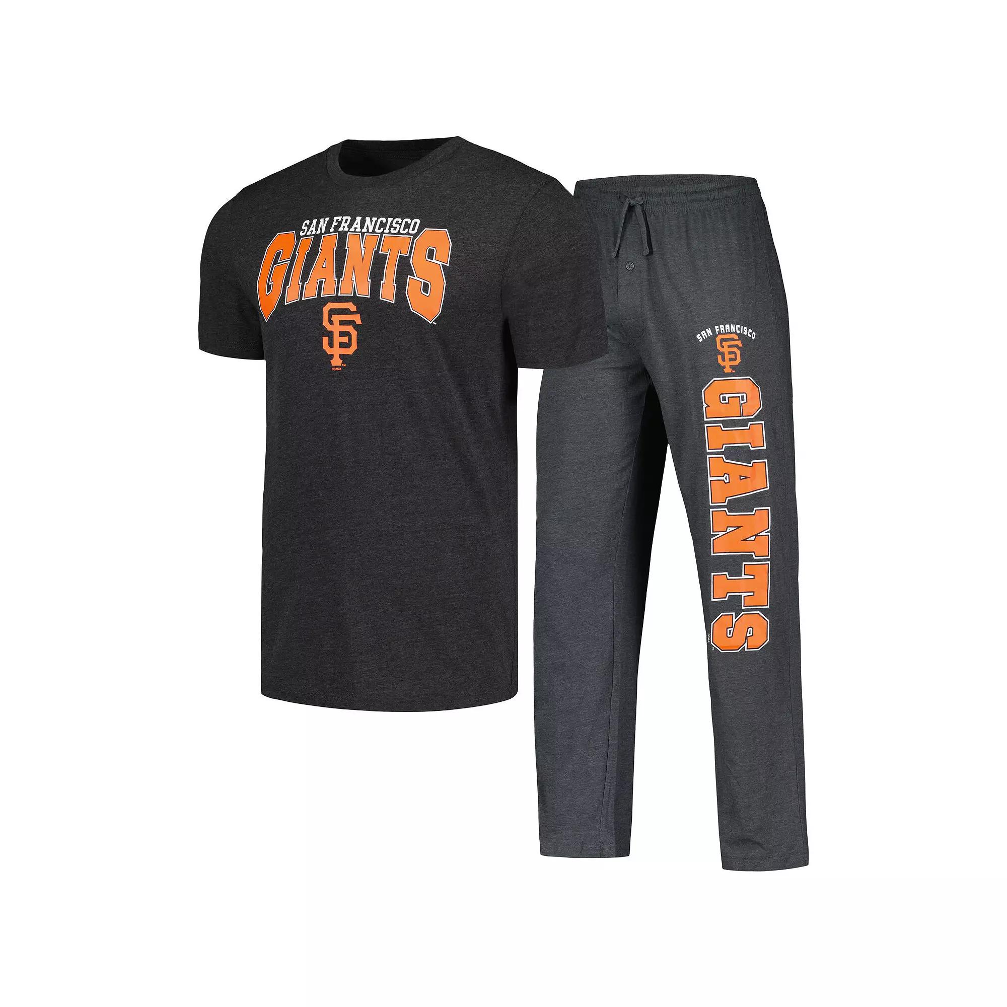 Men's Concepts Sport Charcoal/Black San Francisco Giants Meter T-Shirt & Pants Sleep Set, Size: Small Product Image
