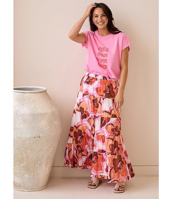 Brave + True Wonderland Floral Tiered Maxi Skirt Product Image