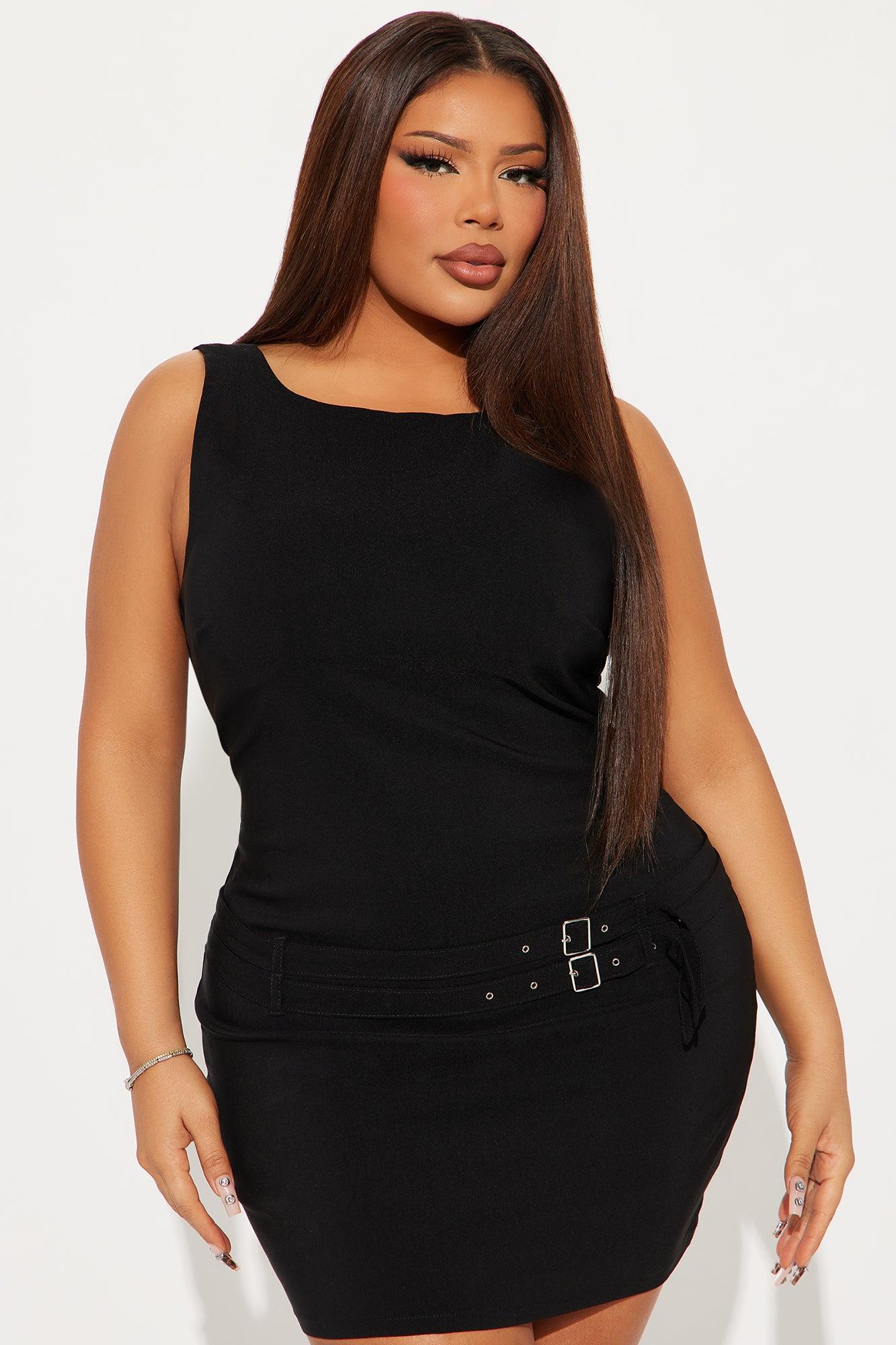 Sonjay Belted Micro Mini Dress - Black Product Image