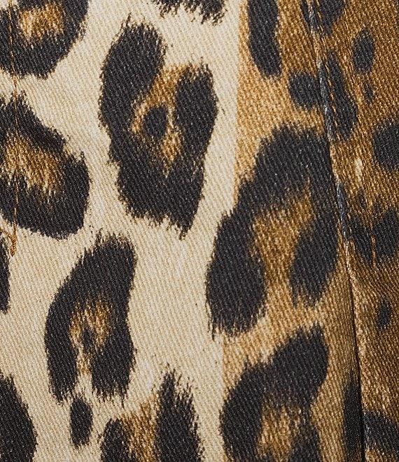 GB Pleated Leopard Denim Mini Micro Skort Product Image