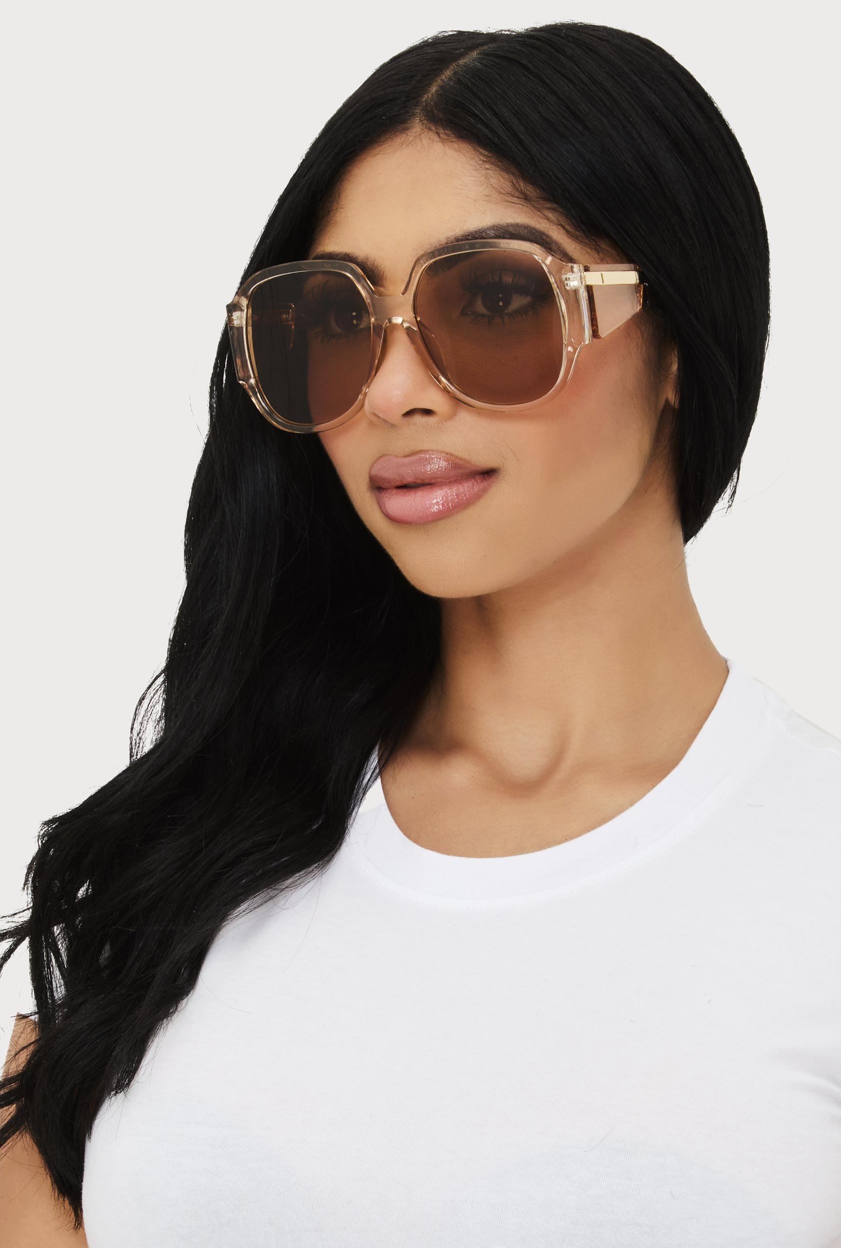 Metallic Side Detail Sunglasses Unisex Product Image