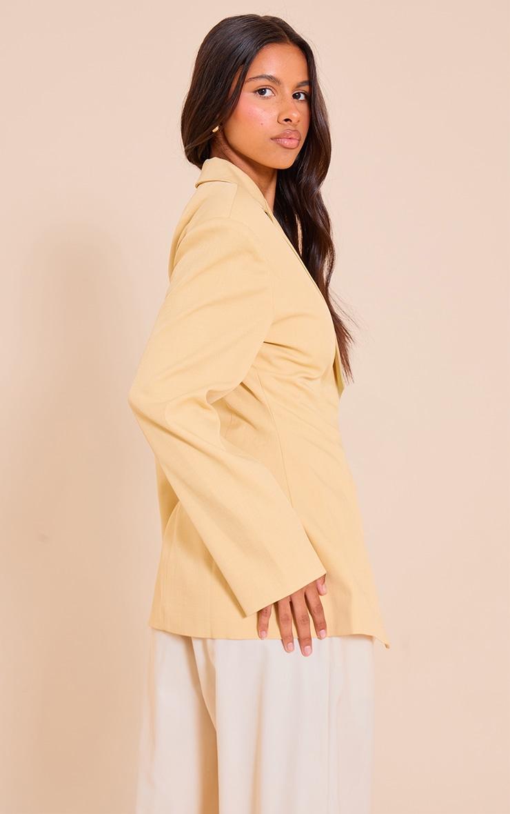  Petite Butter Cream Cross Front Boxy Tailored Blazer Product Image