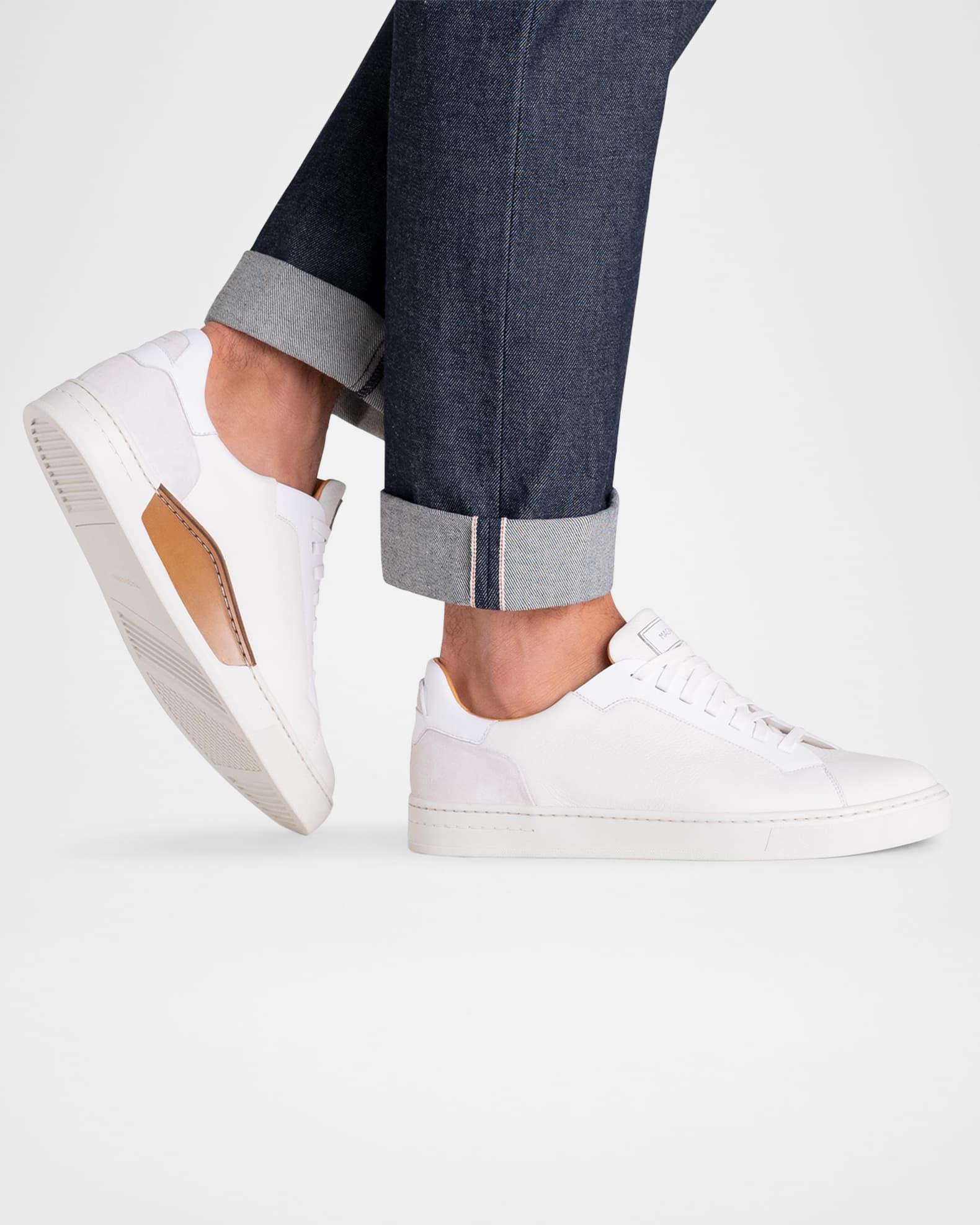 Men's Amadeo Tumbled Leather Low-Top Sneakers Product Image