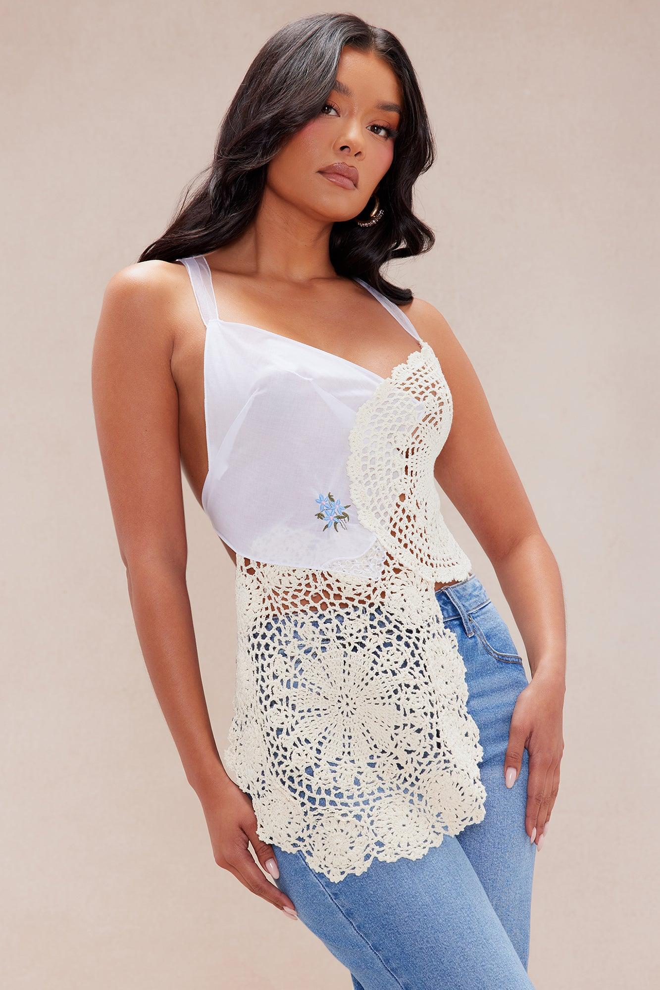 Delilah Crochet Top - White Product Image