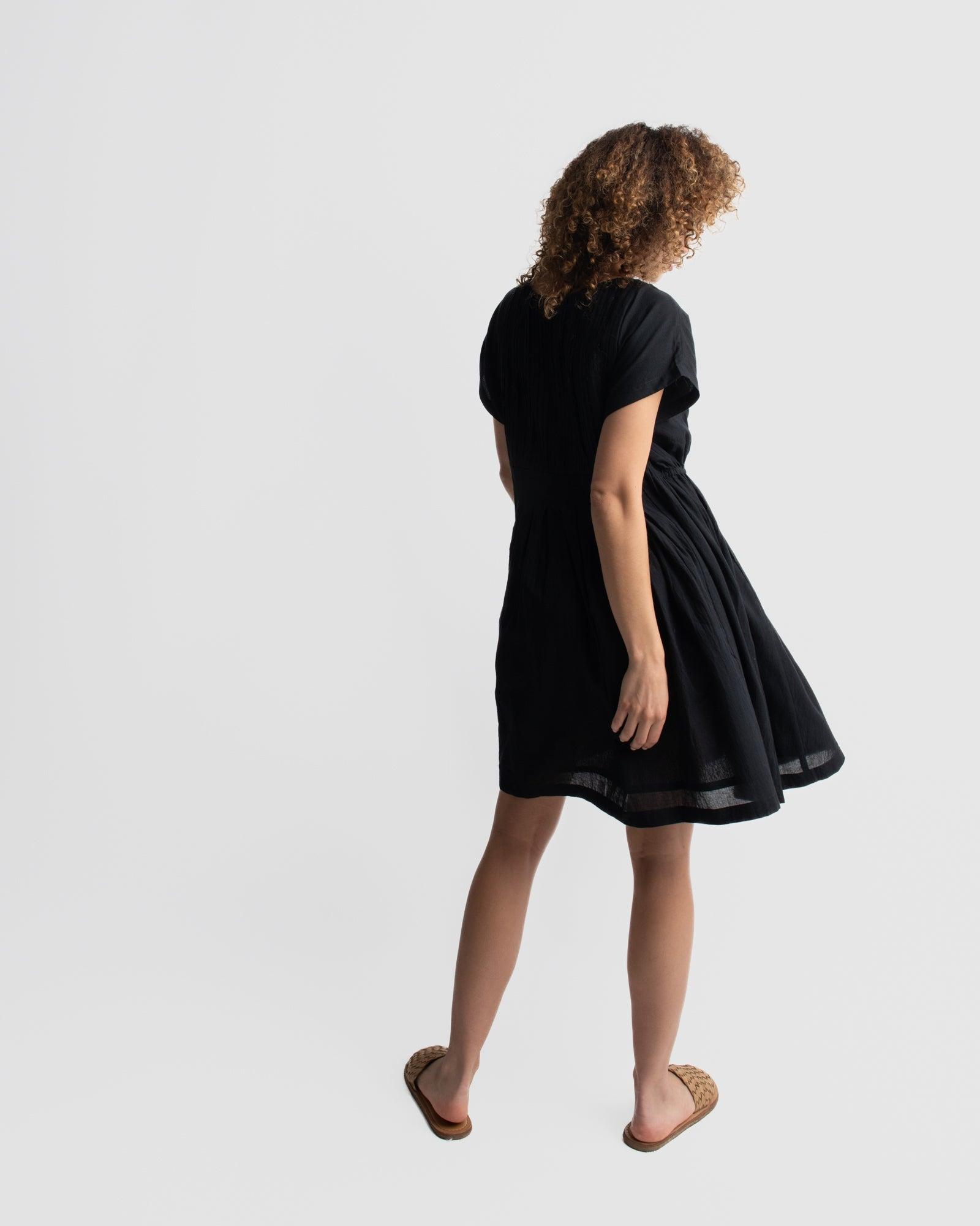 Black relaxed fit short dress Product Image
