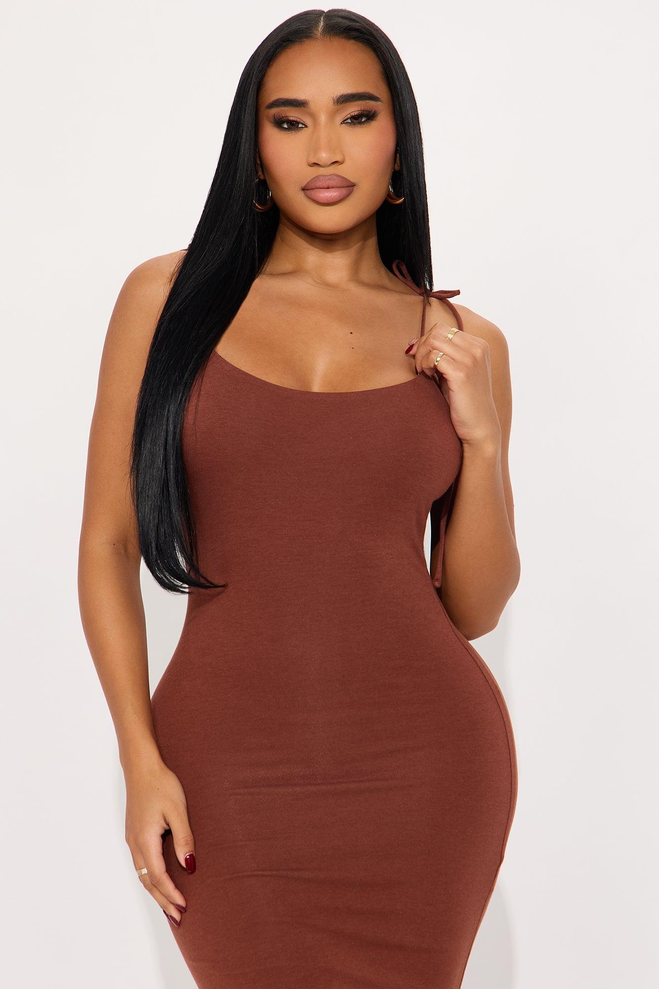 Ashley Double Lined Maxi Dress - Chocolate Product Image