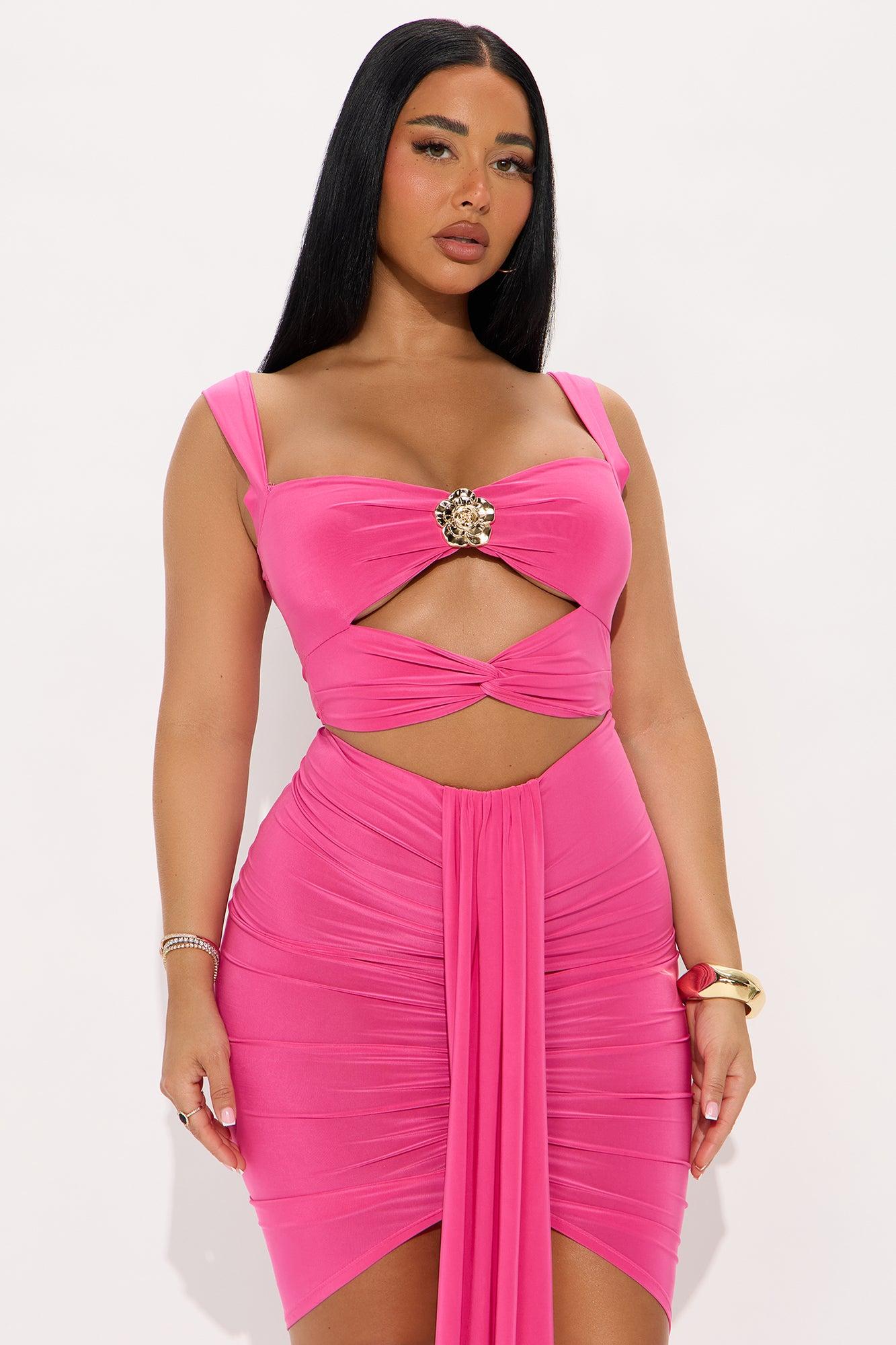 Unraveled Desire Skirt Set - Fuchsia Product Image