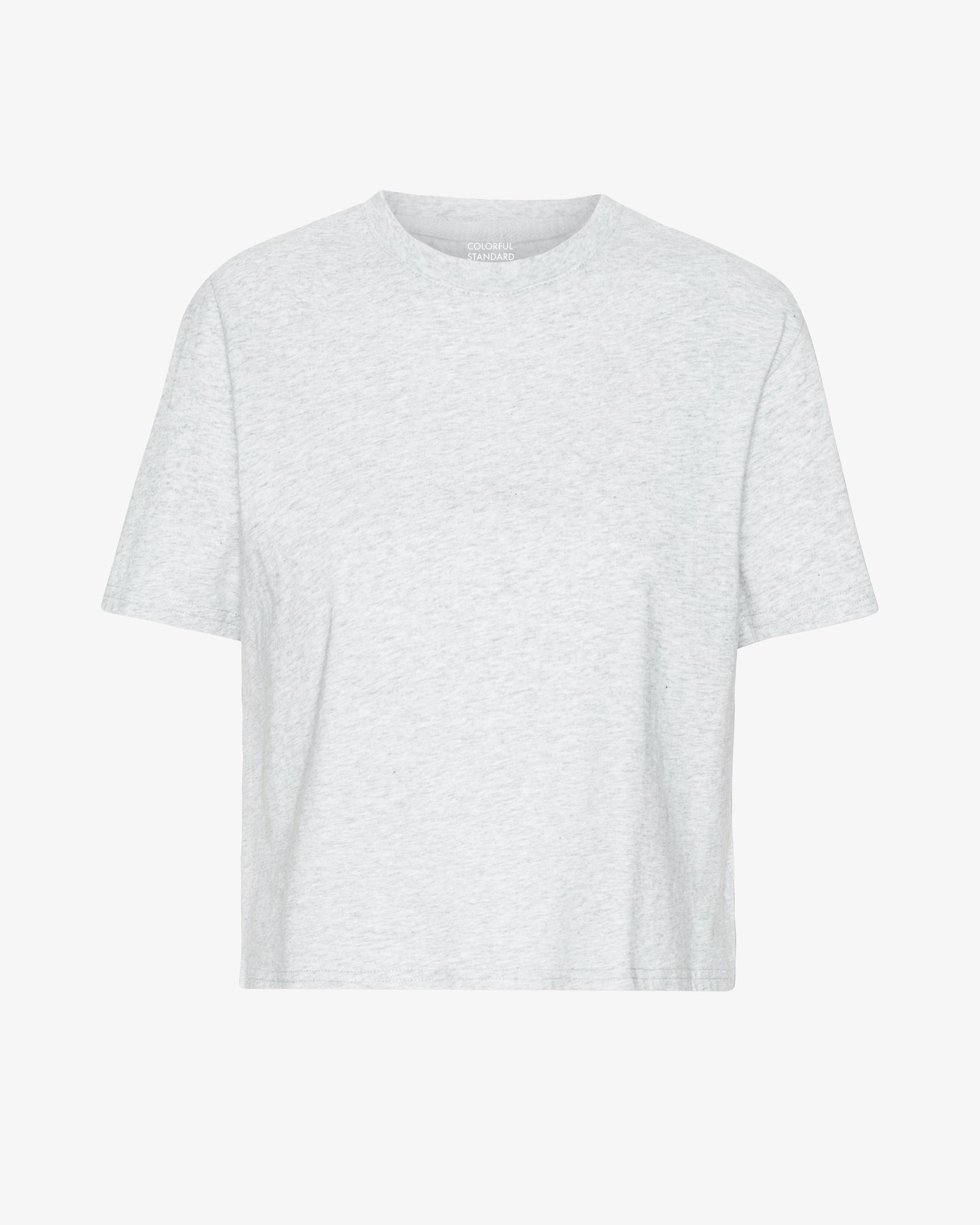 Organic Boxy Crop Tee - Snow Melange Product Image