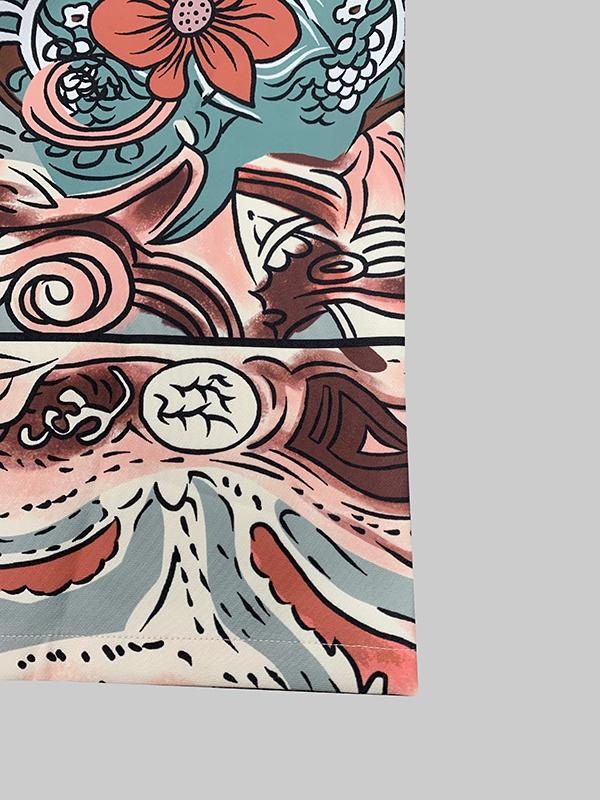 Flared Pants Floral Printed High-Waisted Pockets Jean Pants Bottoms Product Image