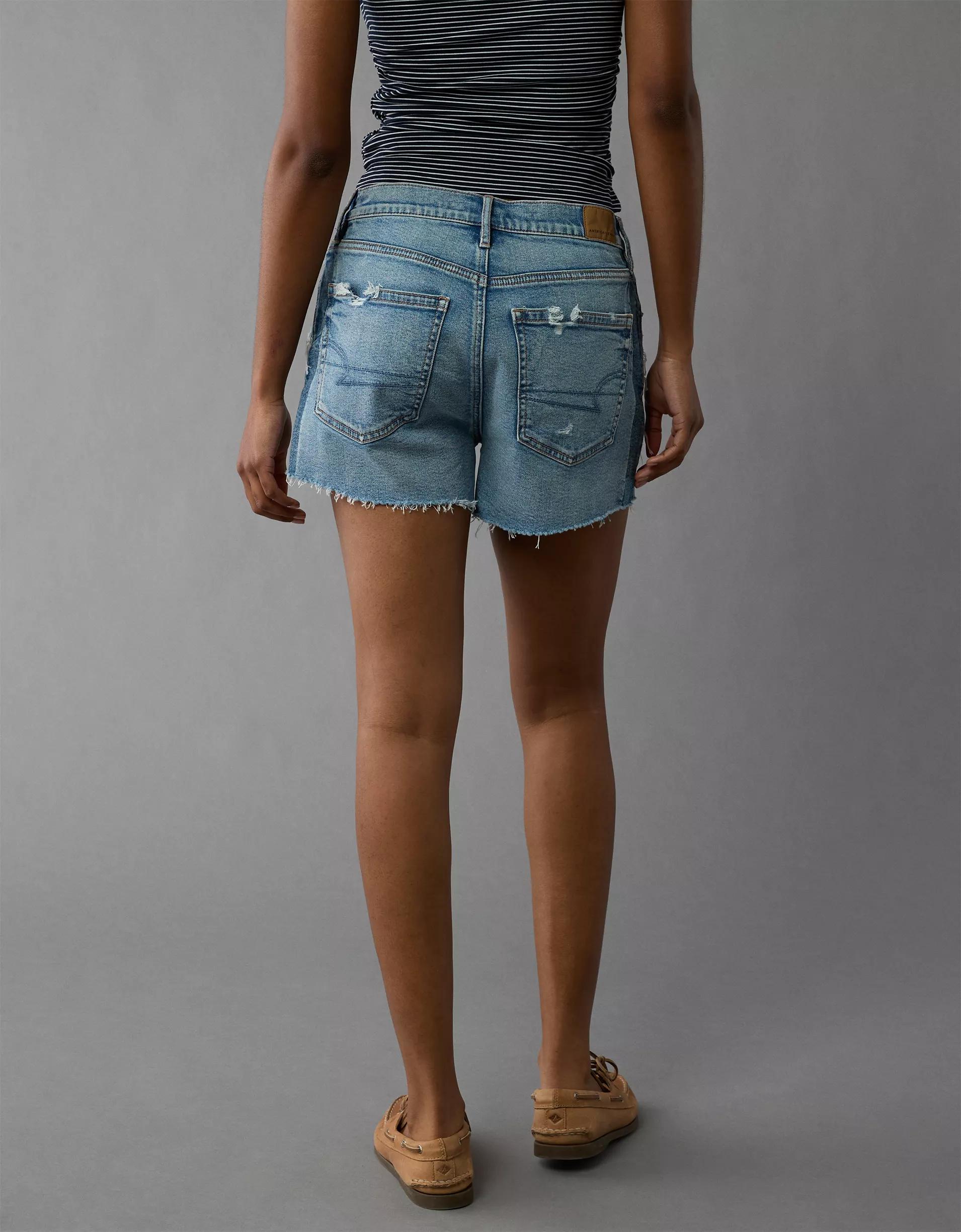 AE Strigid Super High-Waisted Relaxed Denim Short Product Image