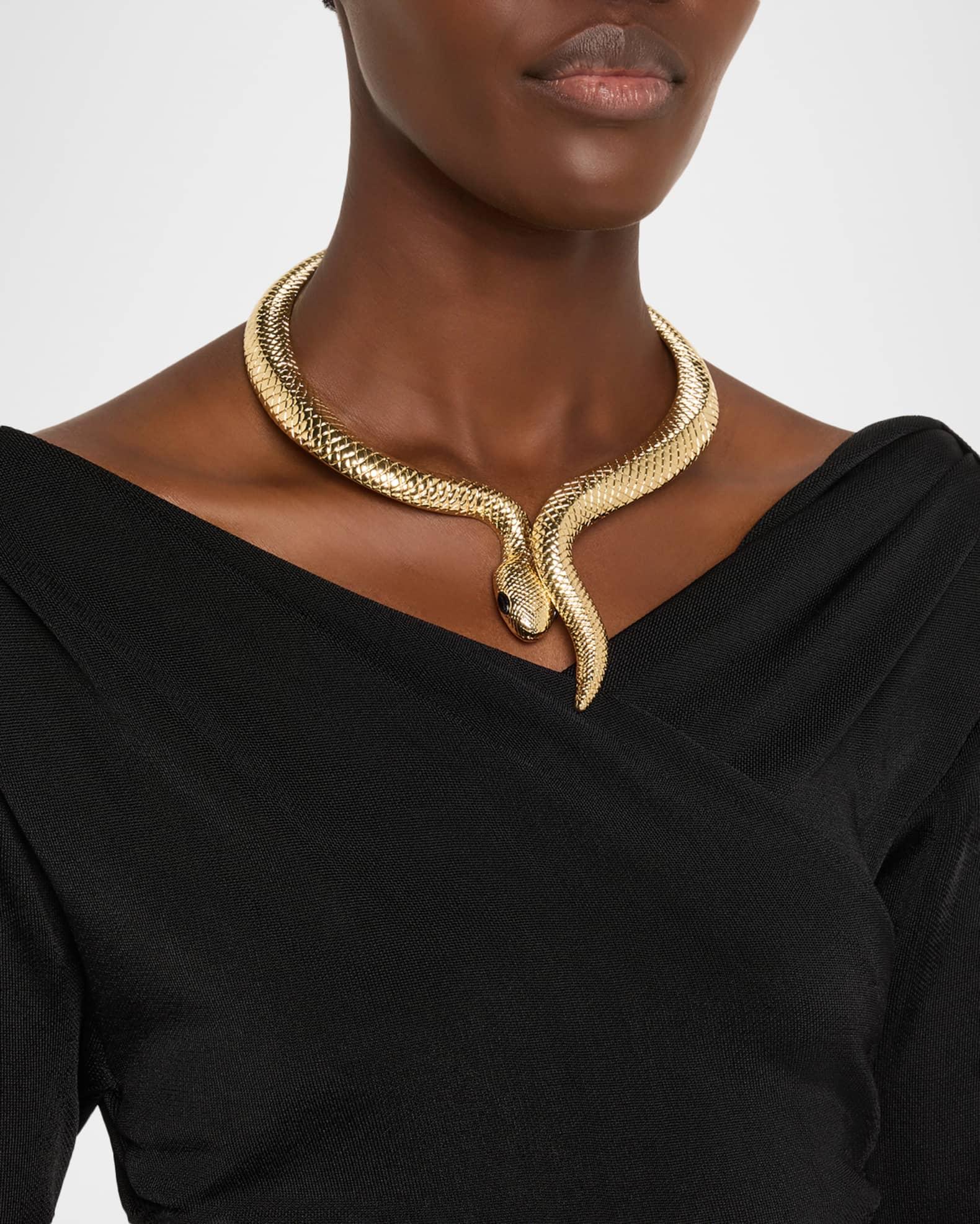 Golden Snake Hinge Collar Necklace Product Image