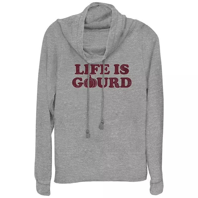 Women's Life Is Gourd Cowlneck Graphic Lightweight Long Sleeve,  Product Image