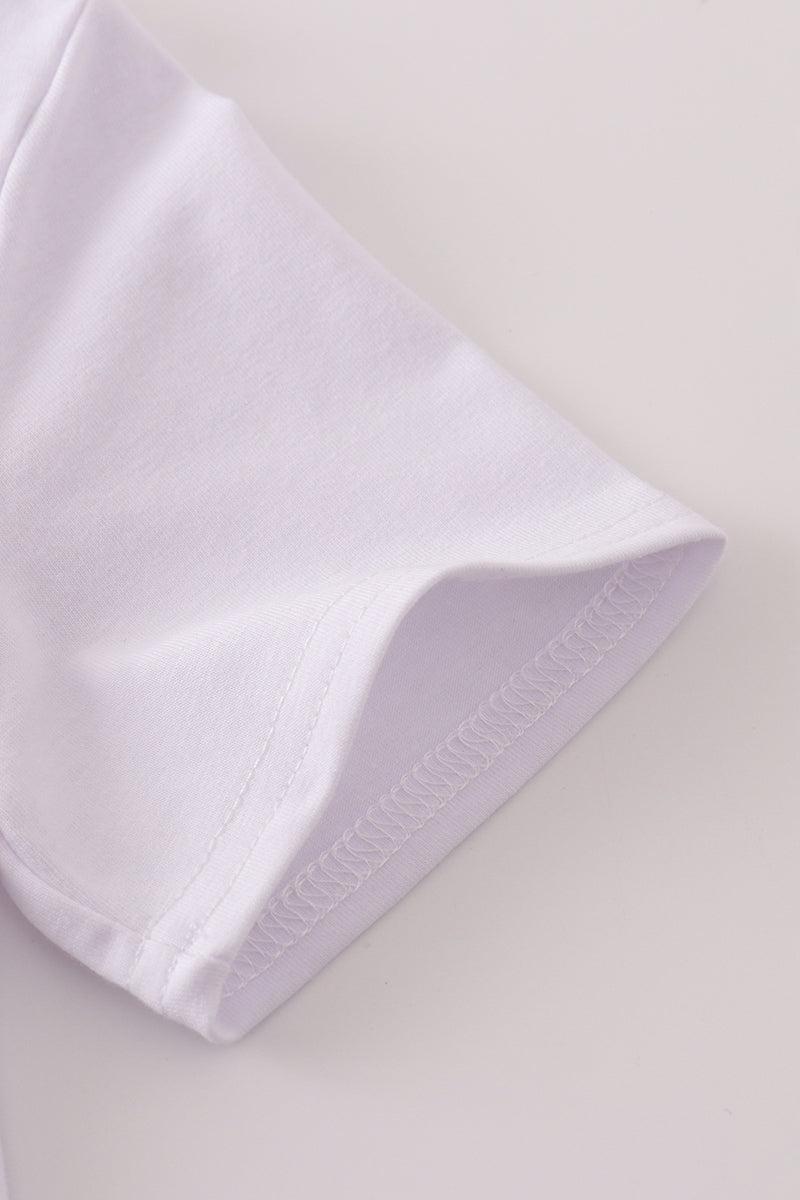 Blue sailboats embroidery smocked shorts set Product Image