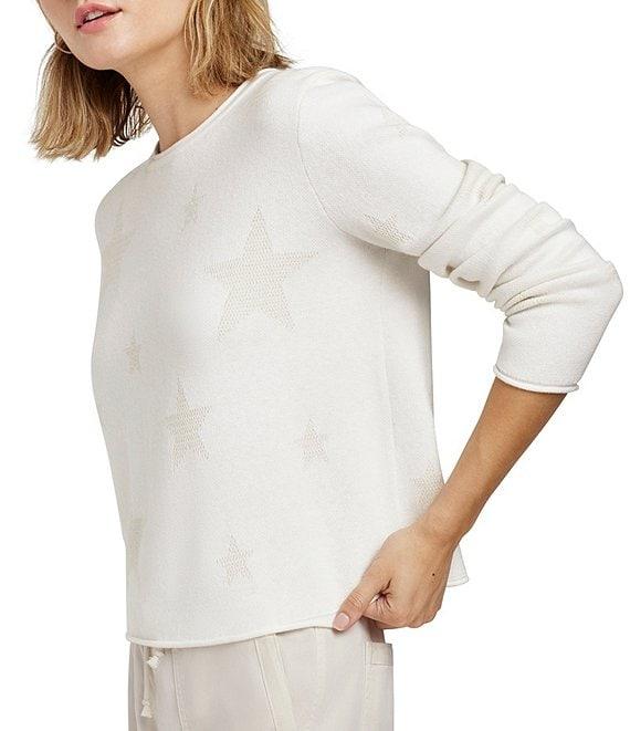 Splendid Stevie Knit Crew Neck Long Sleeve Star Sweater Product Image